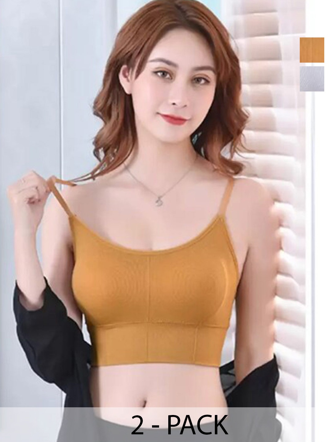 

UNDER 1000 Pack Of 2 Full Coverage All Day Comfort Rapid-Dry Organic Cotton T-shirt Bras, White