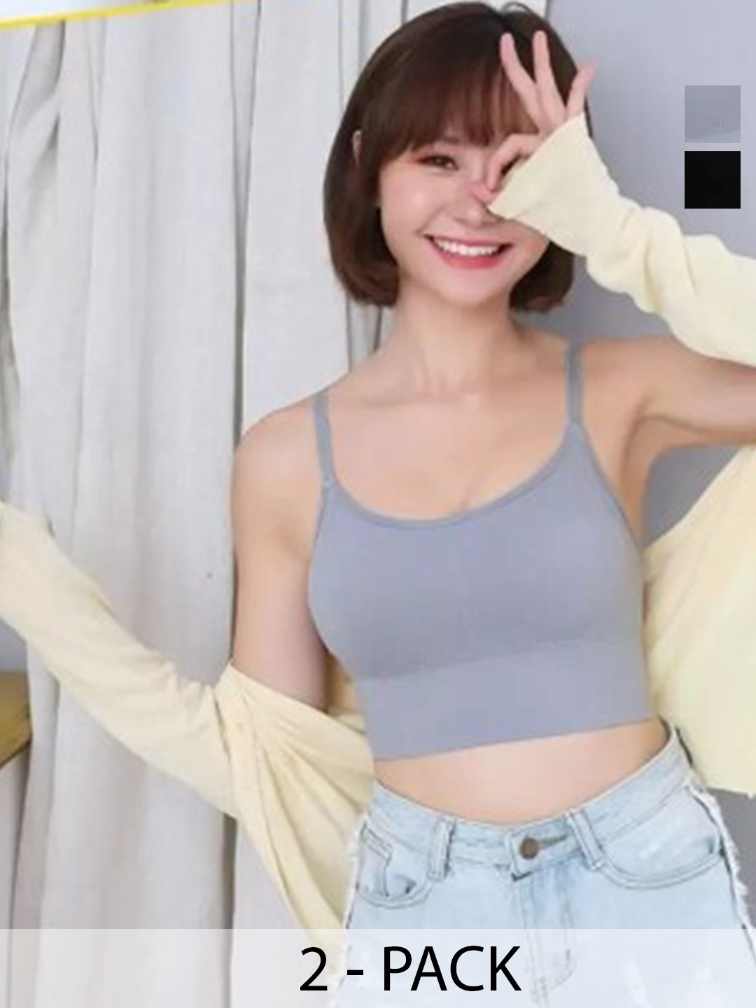 

UNDER 1000 Pack of 2 Full Coverage Dry Fit T-shirt Bra with All Day Comfort, Grey