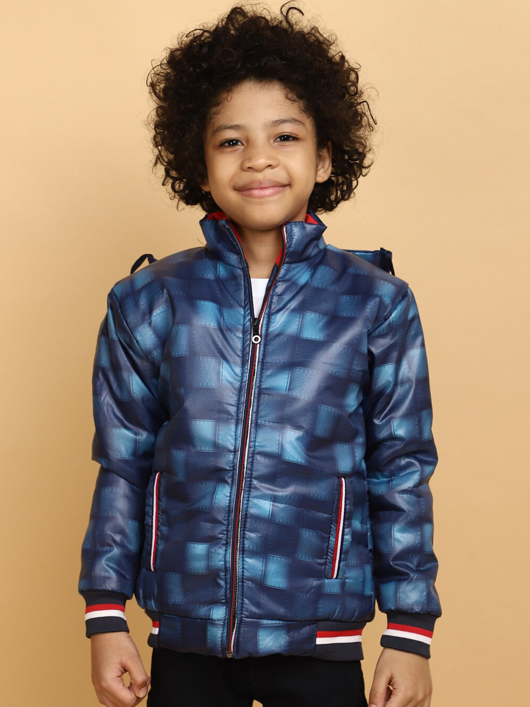 

V-Mart Boys Checked Lightweight Cotton Bomber Jacket, Blue