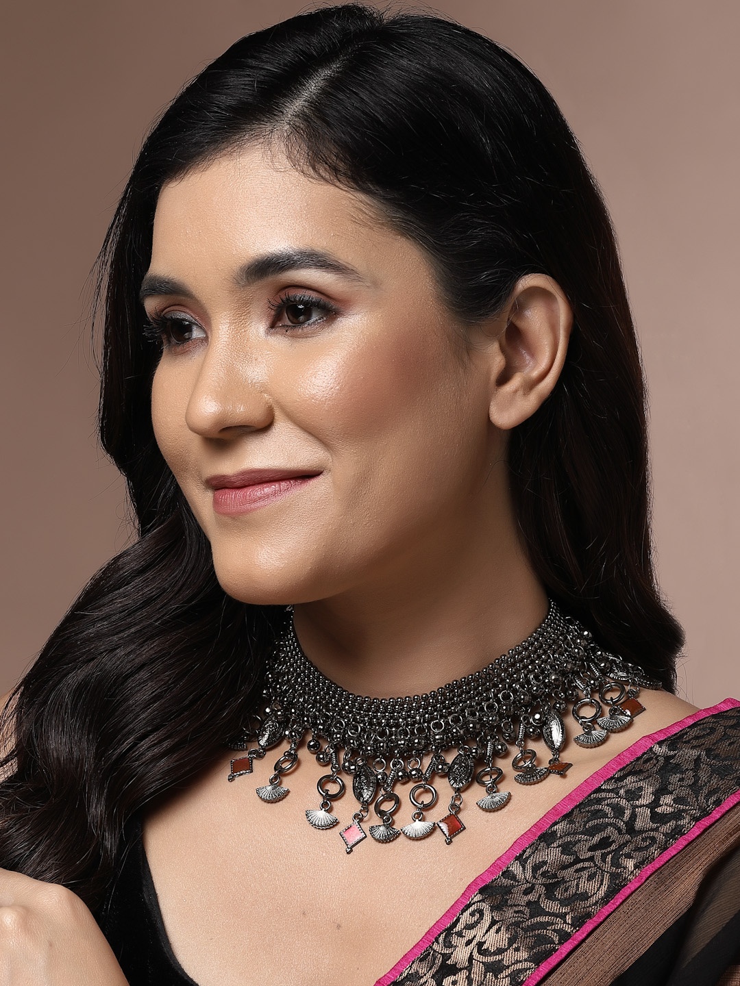 

PANASH Silver-Plated Oxidized Necklace