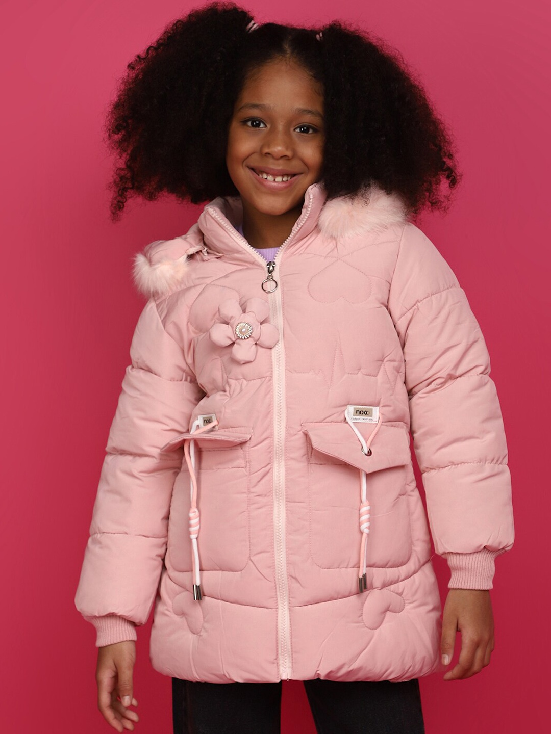 

V-Mart Girls Lightweight Cotton Parka Jacket, Pink
