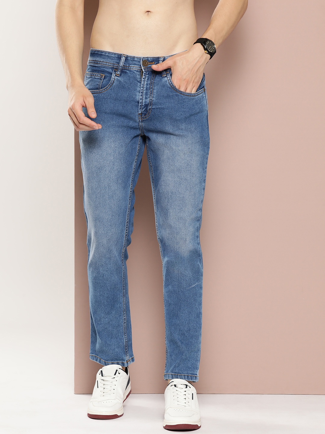 

Harvard Men Slim Fit Light Fade Jeans, Blue