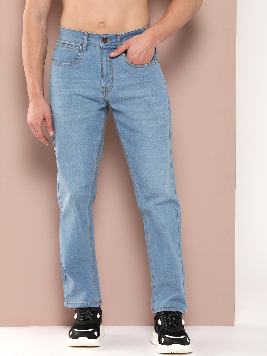 

Harvard Men Relaxed Fit Light Fade Stretchable Jeans, Blue