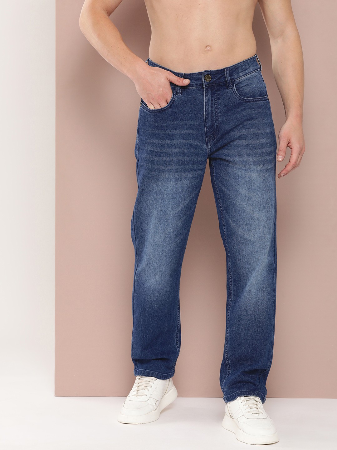 

Harvard Men Heavy Fade Stretchable Mid-Rise Jeans, Blue