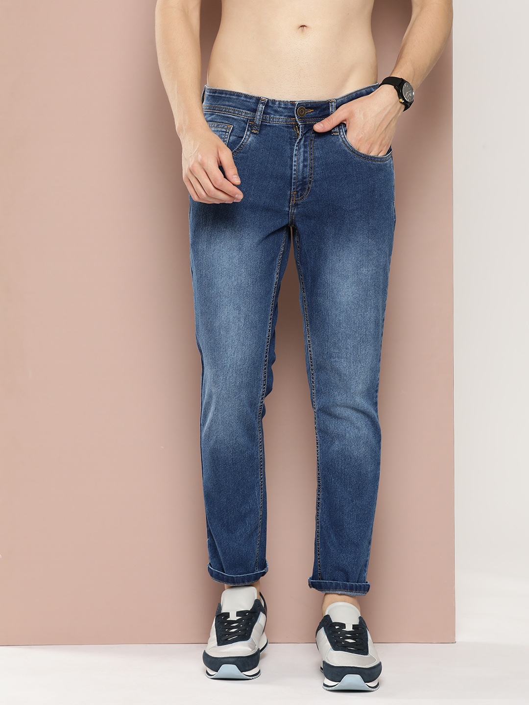 

Harvard Men Slim Fit Light Fade Jeans, Navy blue