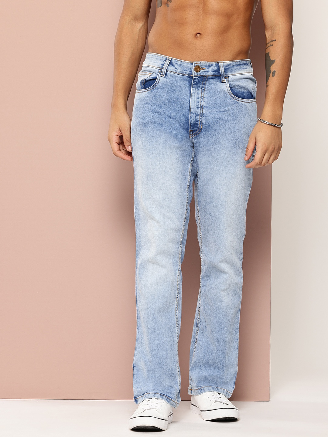 

Harvard Men Bootcut Light Fade Stretchable Jeans, Blue