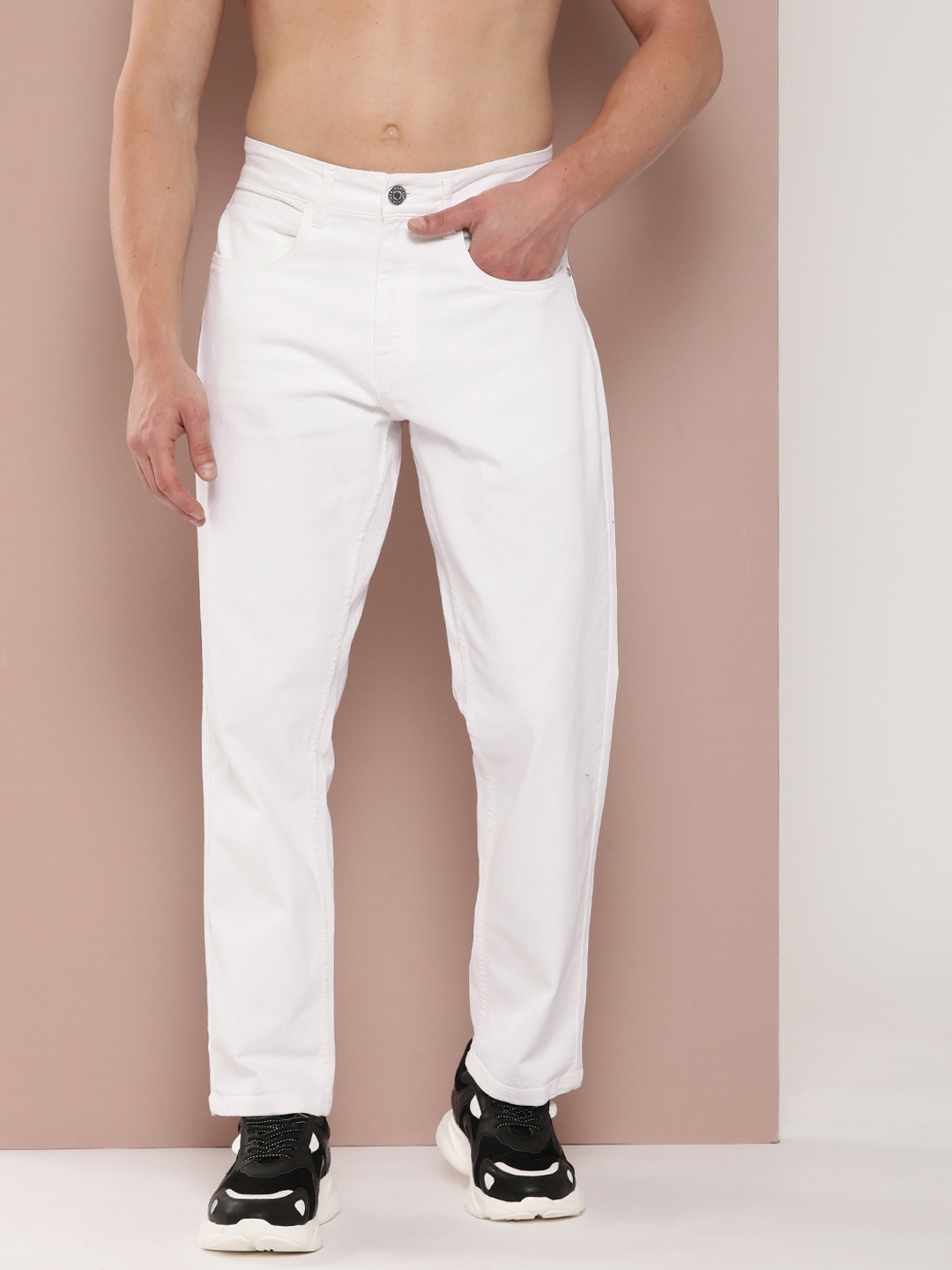 

Harvard Men Relaxed Fit Stretchable Jeans, White