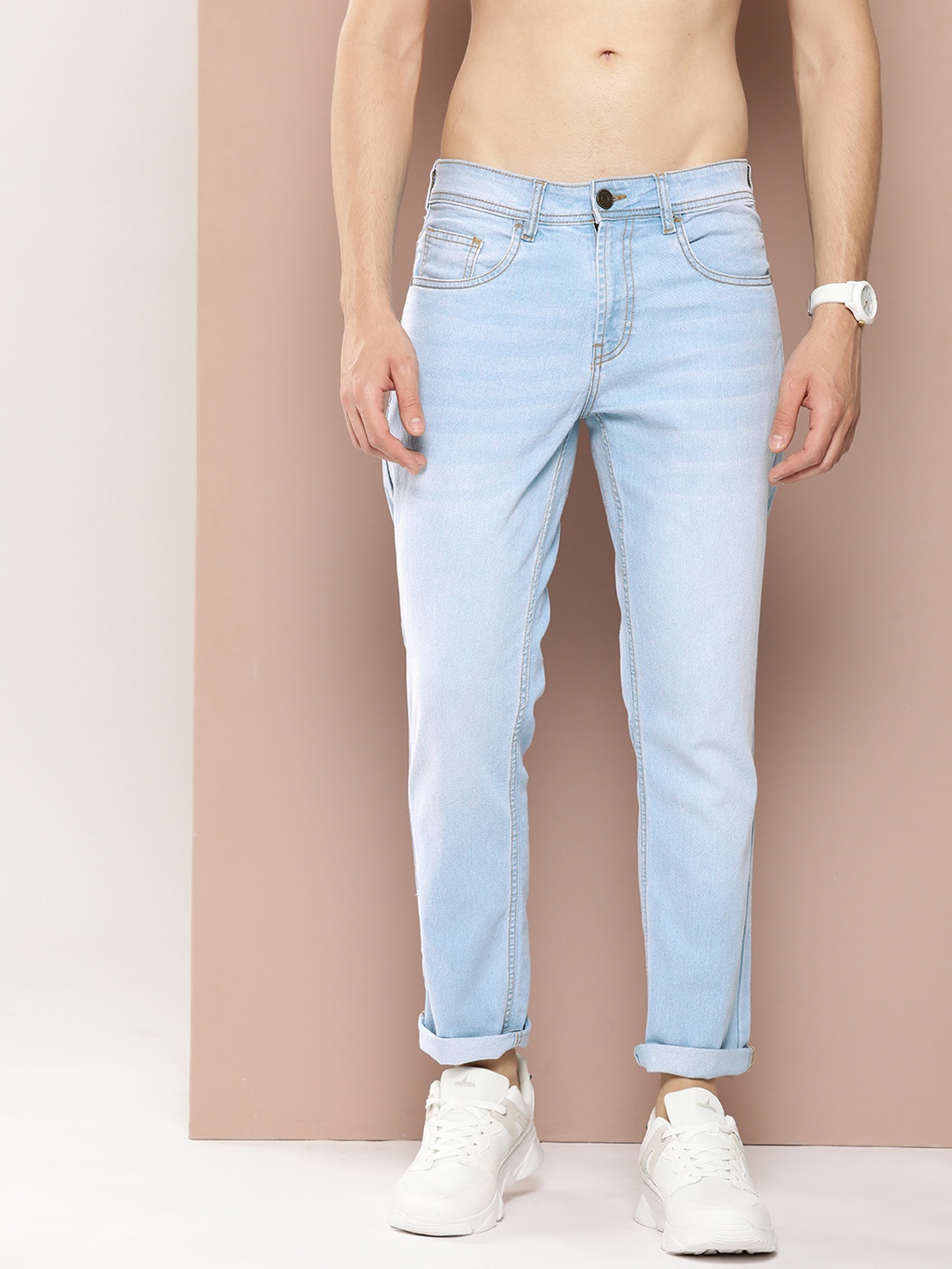 

Harvard Men Slim Fit Light Fade Stretchable Jeans, Blue