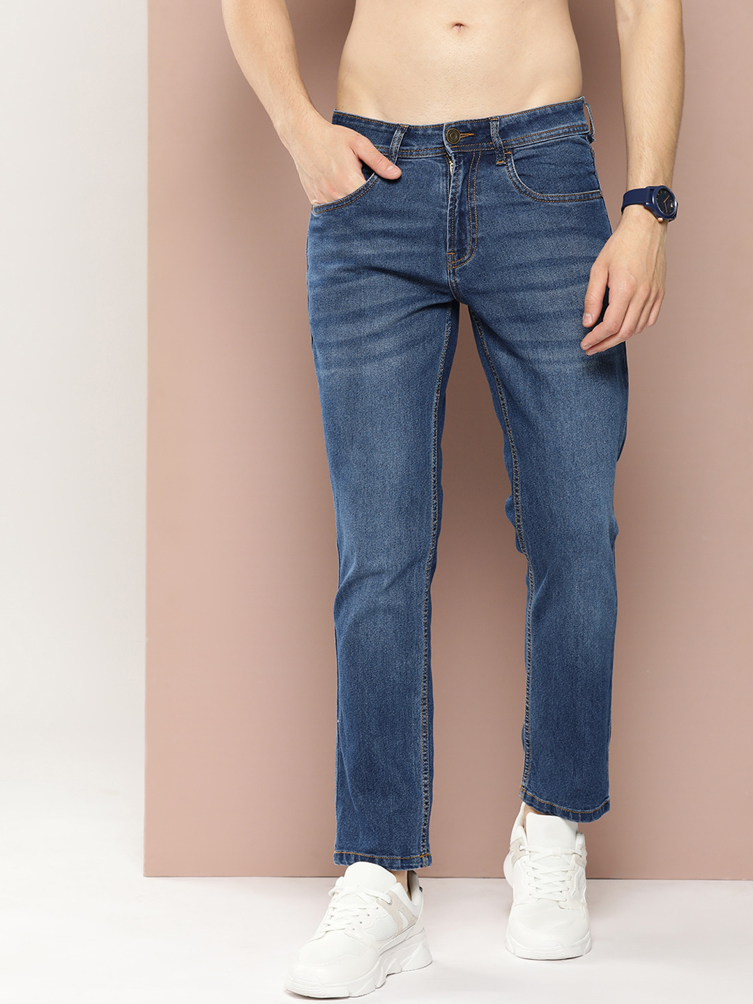 

Harvard Men Slim Fit Mid Rise Jeans, Navy blue