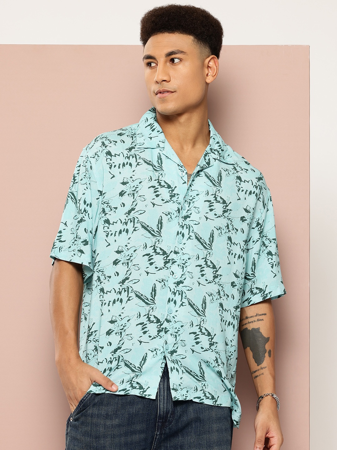 

Harvard Printed Casual Shirt, Sea green