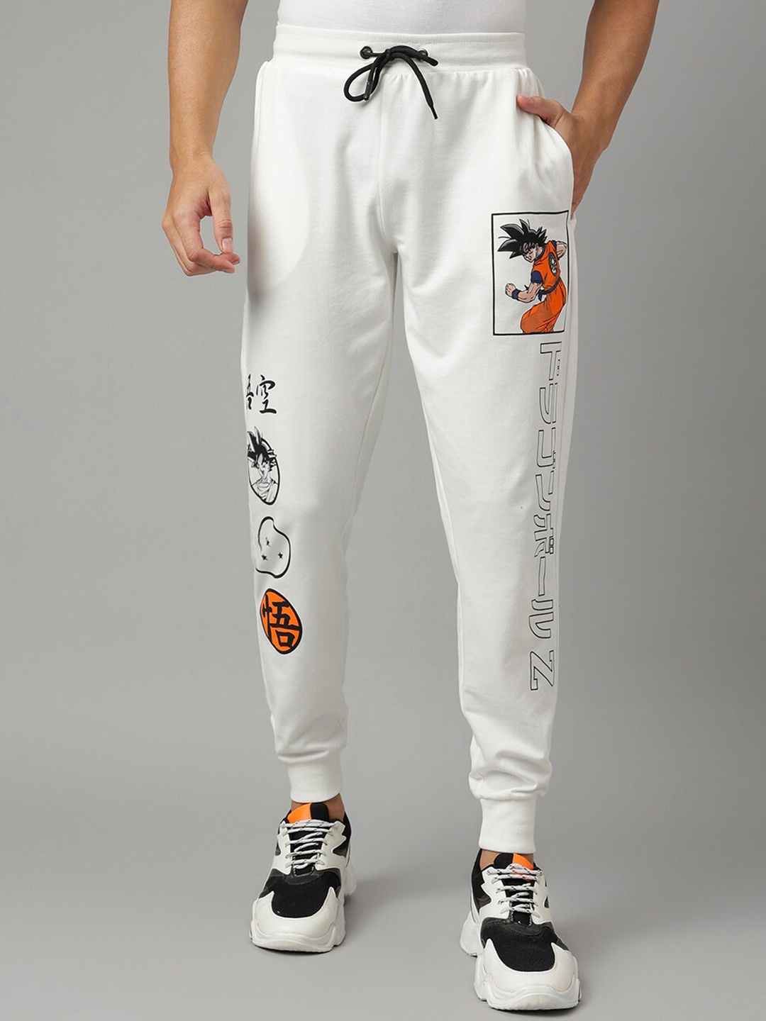 

Free Authority Men Dragon Ball Z Printed White Jogger