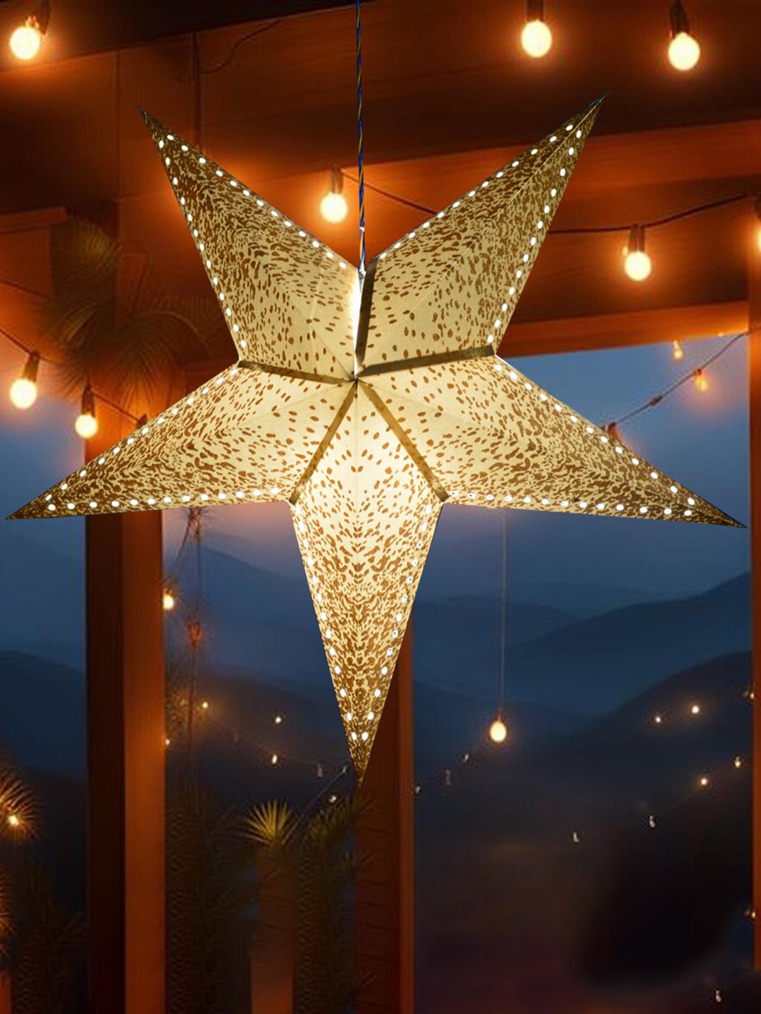 

ME & YOU 3 Pieces Brown Decorative Hanging Star