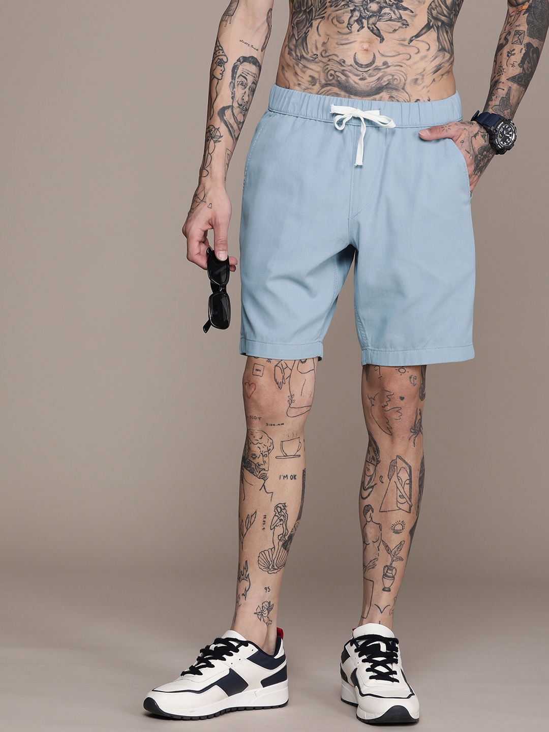 

The Roadster Lifestyle Co. Men Pure Cotton Shorts, Blue
