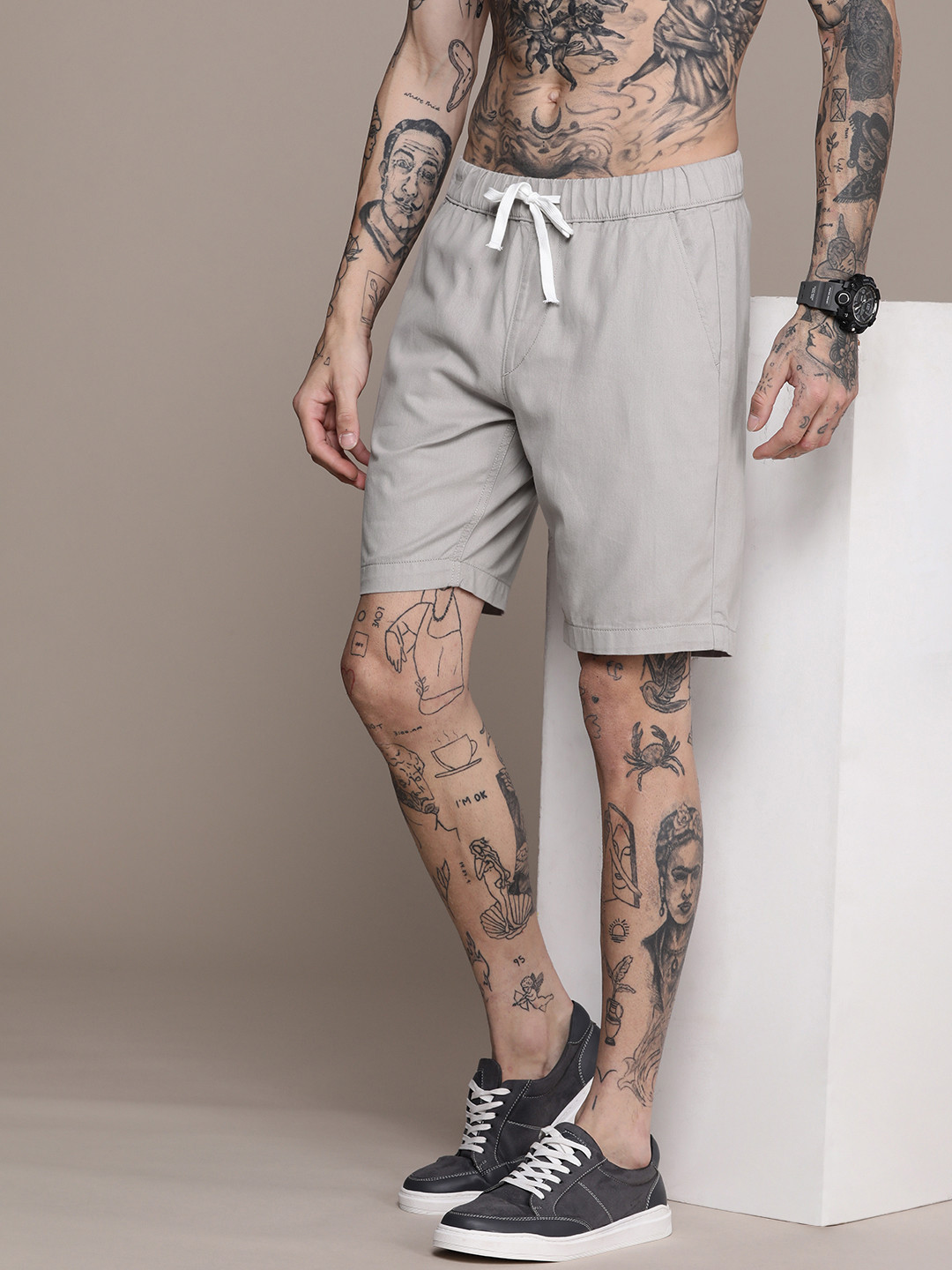 

The Roadster Lifestyle Co. Men Pure Cotton Shorts, Grey