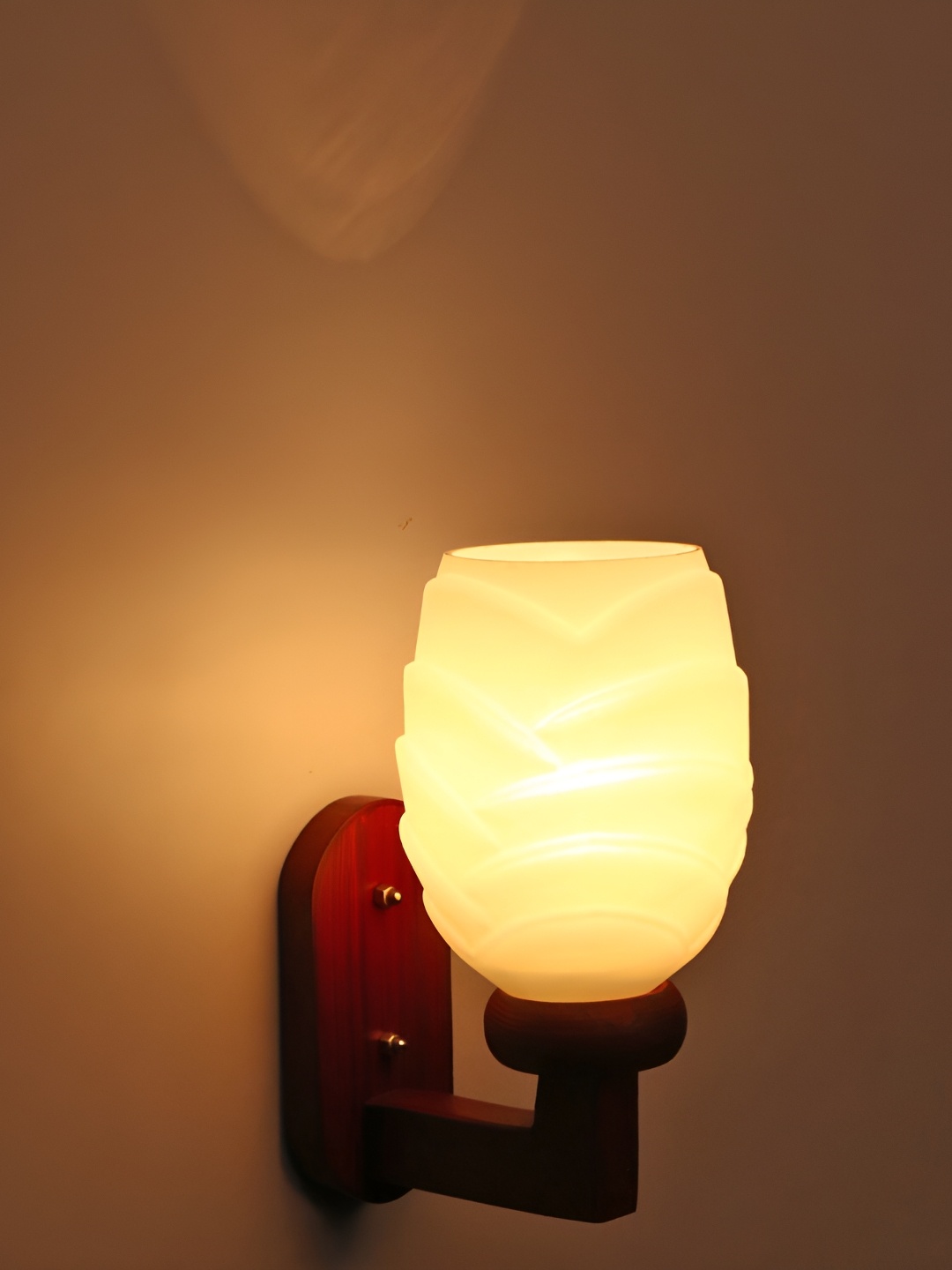 

Afast White & Brown Printed Glass Wall Lamp