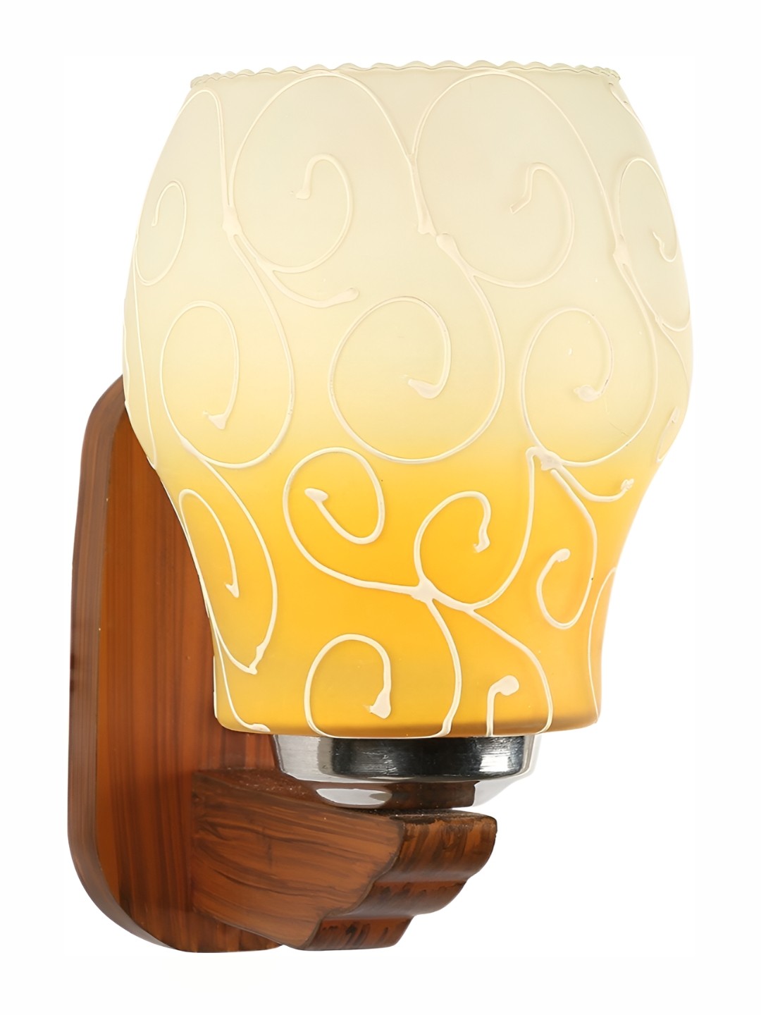 

Afast White & Yellow Textured Glass Cylinder Wall Lamp