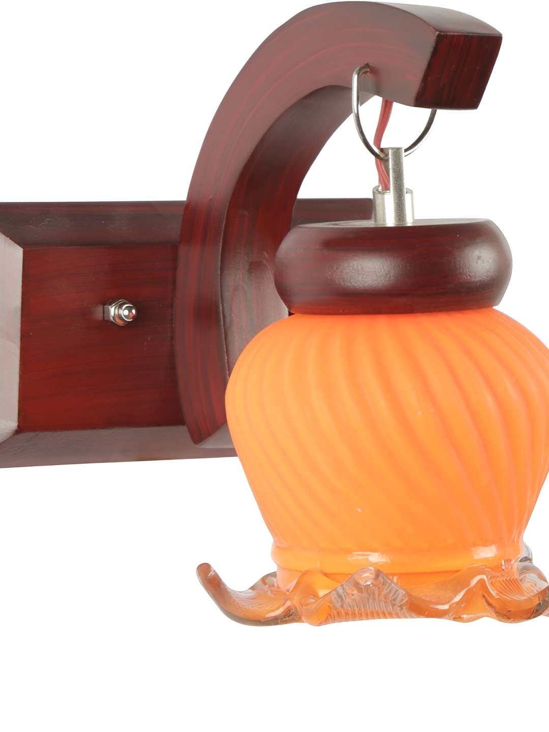

Afast Orange Textured Bell Shaped Glass Wall Lamp