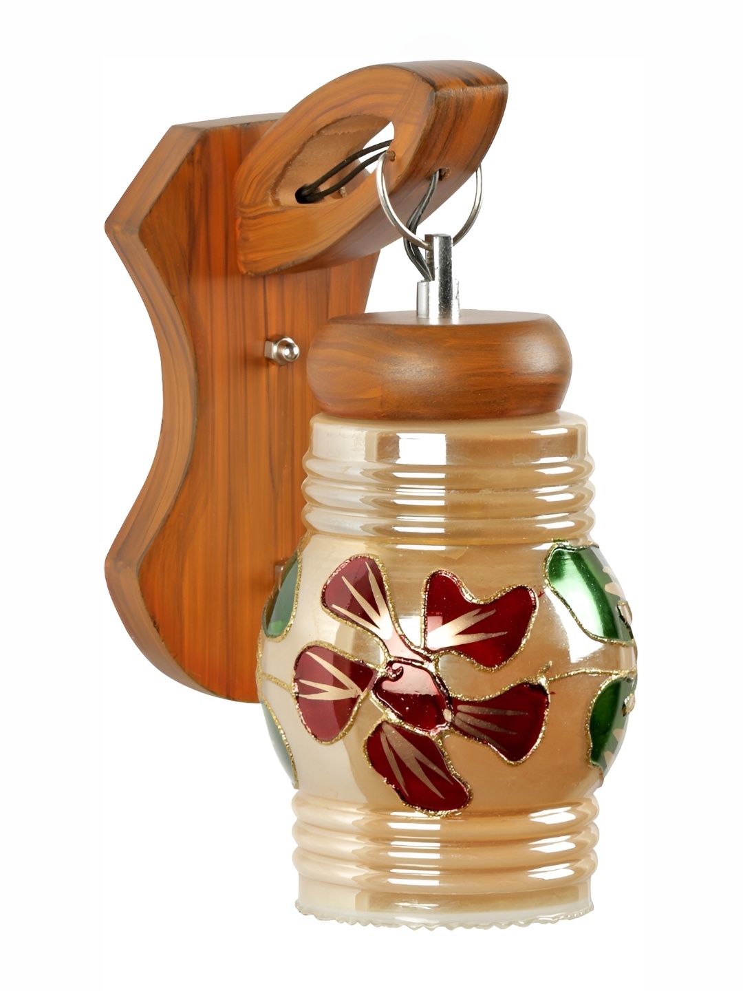 

Afast Brown & red Printed Glass Wall Lamp