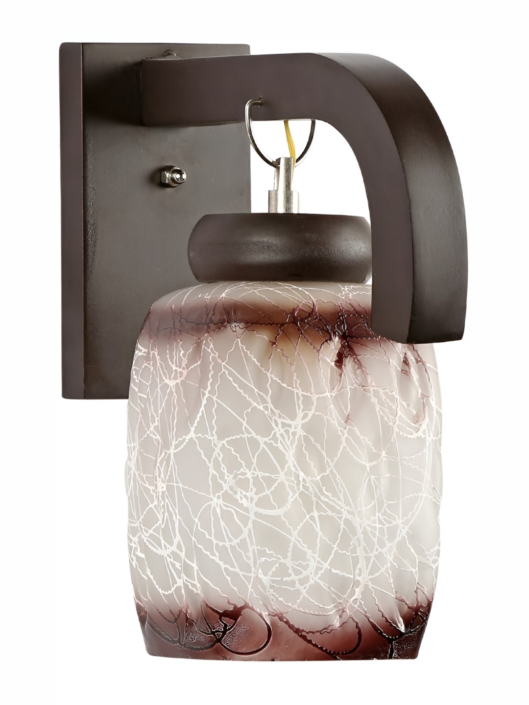 

Afast Grey & Brown Printed Bell Shaped Glass Wall Lamp