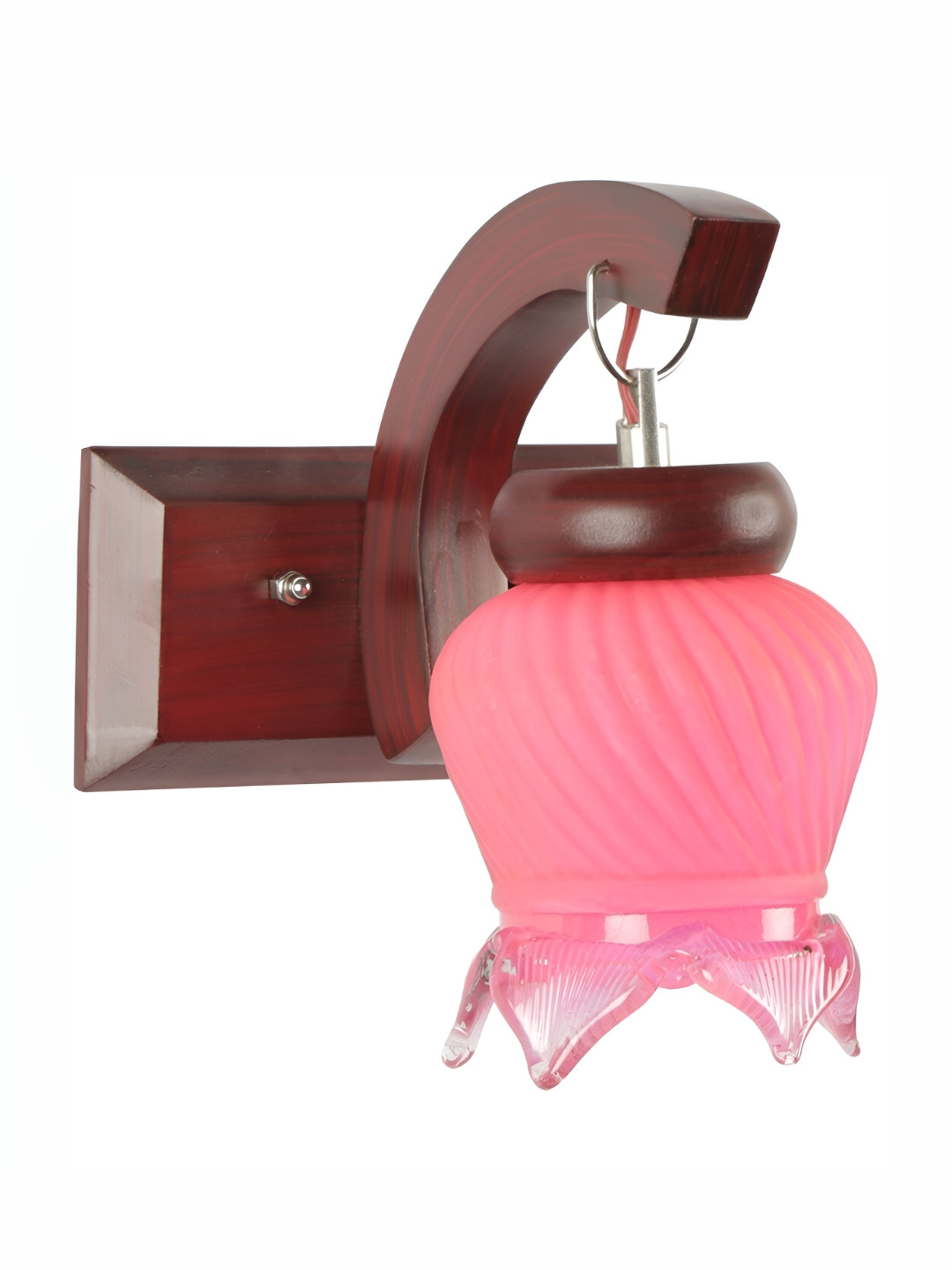

Afast Pink & Brown Textured Bell Shaped Glass Wall Lamp
