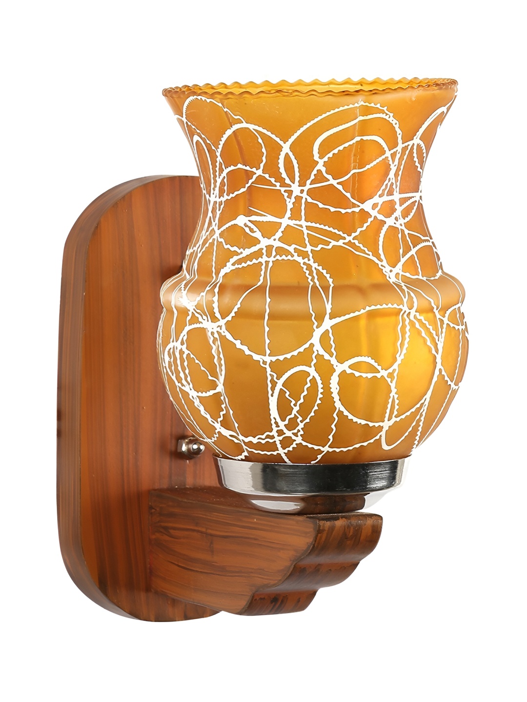 

Afast Mustard & White Printed Glass Wall Lamp