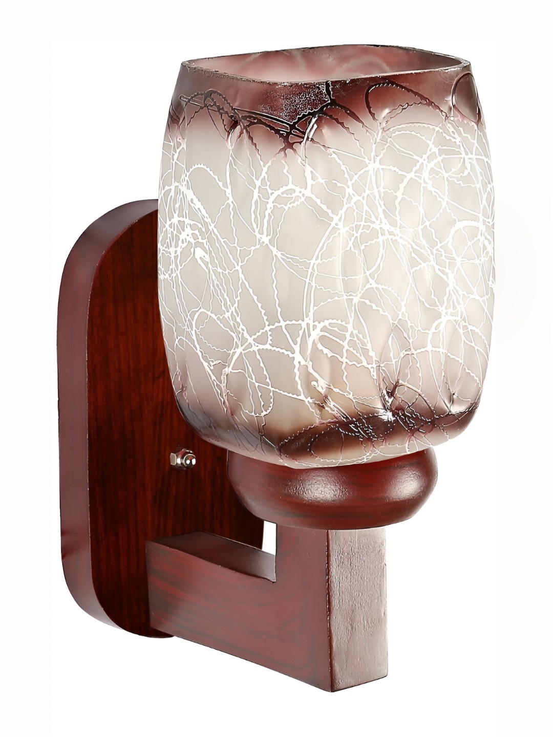 

Afast Brown & White Abstract Printed Glass Wall Lamp