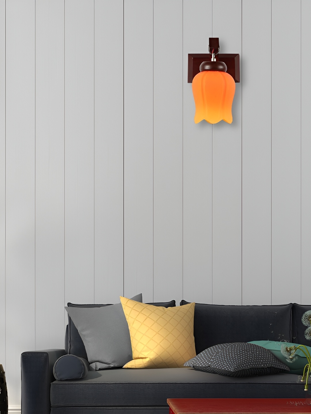 

Afast Orange Bell Shaped Glass Wall Lamp