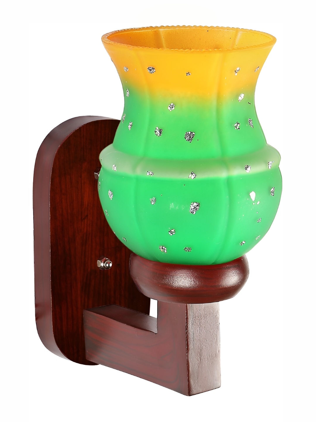 

Afast Brown & Green Textured Cylindrical Glass Wall Lamp