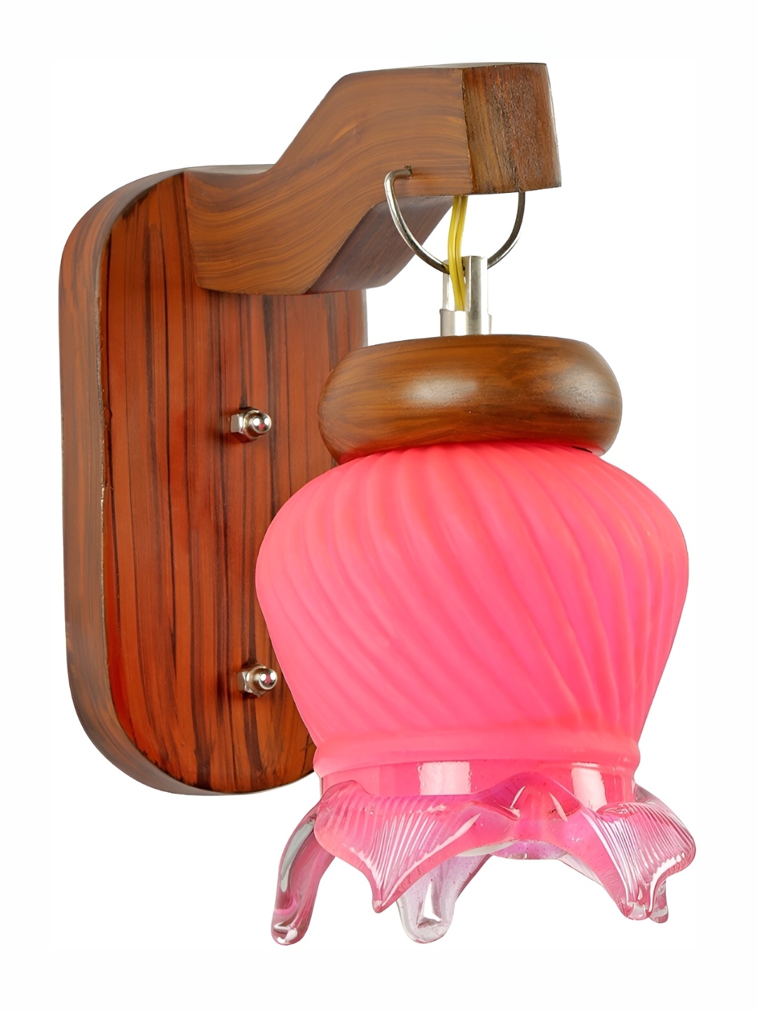 

Afast Brown & Pink Solid Abstarct Glass Wall Lamp