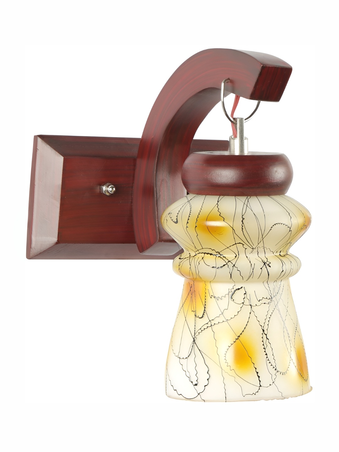 

Afast Grey & Yellow Printed Bell Shaped Glass Wall Lamp
