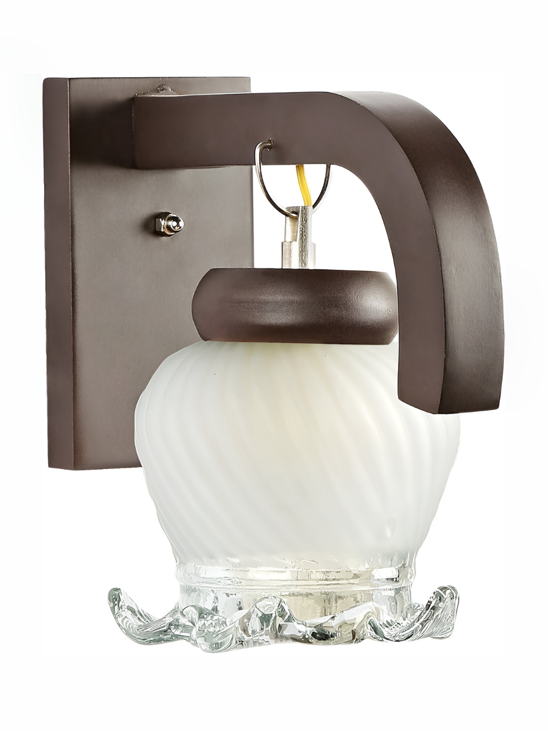 

Afast White & Brown Textured Glass Wall Lamp