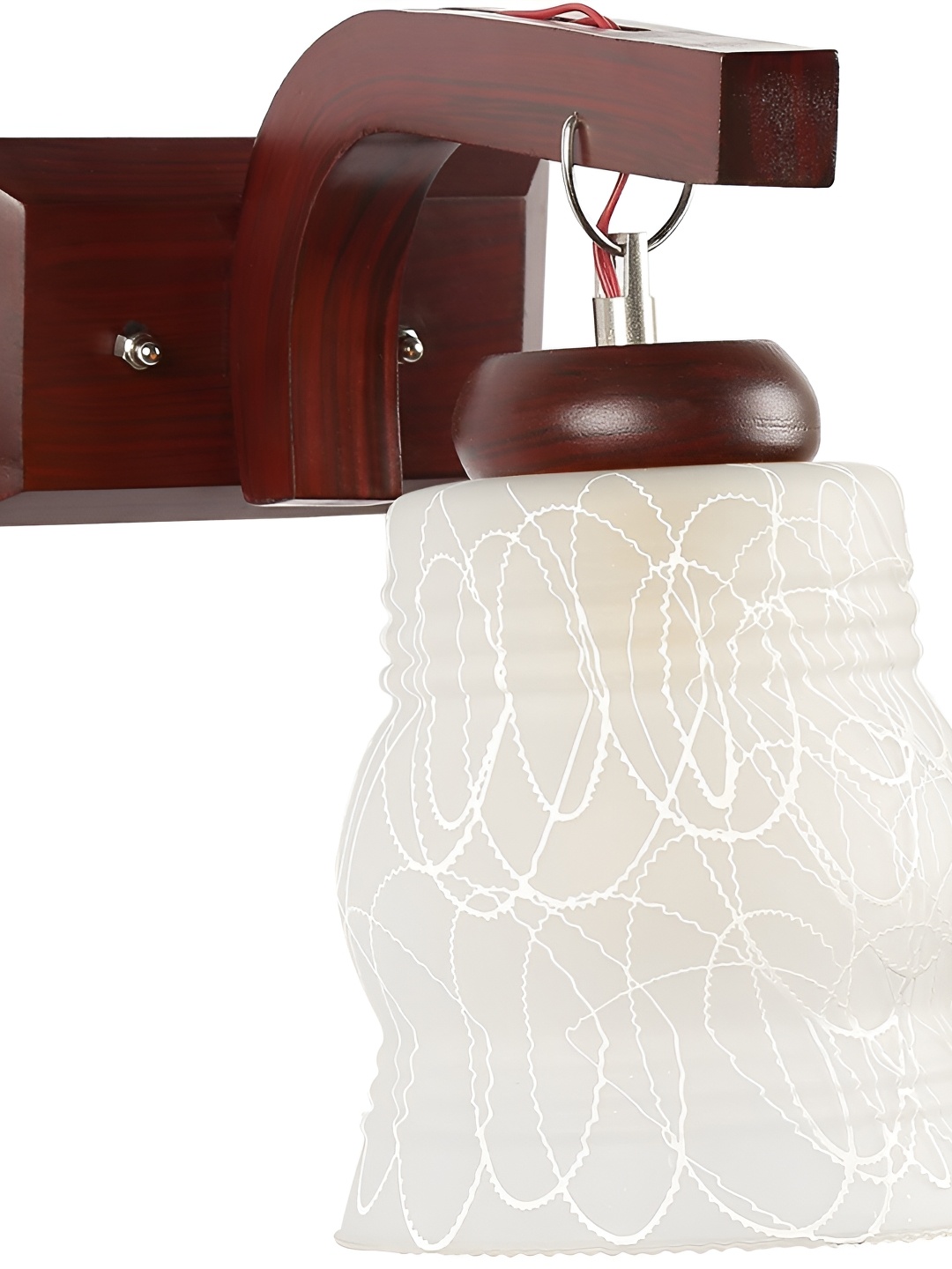 

Afast Grey & White Printed Bell Shaped Glass Wall Lamp