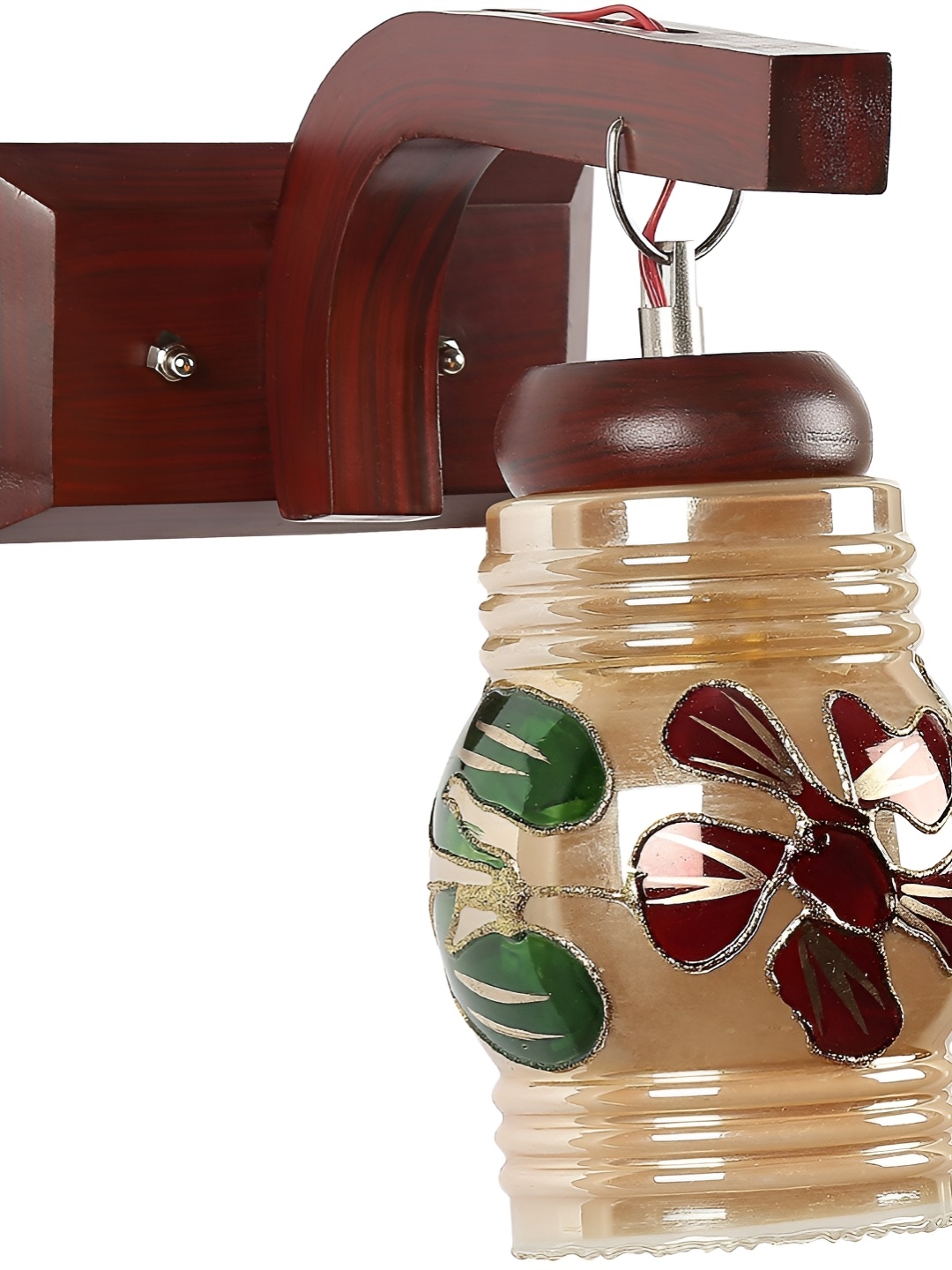 

Afast Gold Toned & Green Glass Textured Wall Lamp