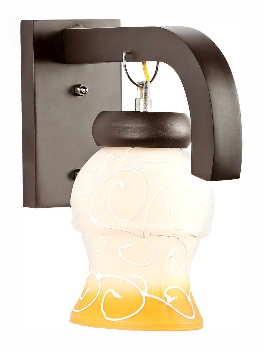 

Afast White & Yellow Colourblocked Bell Shaped Glass Wall Lamp