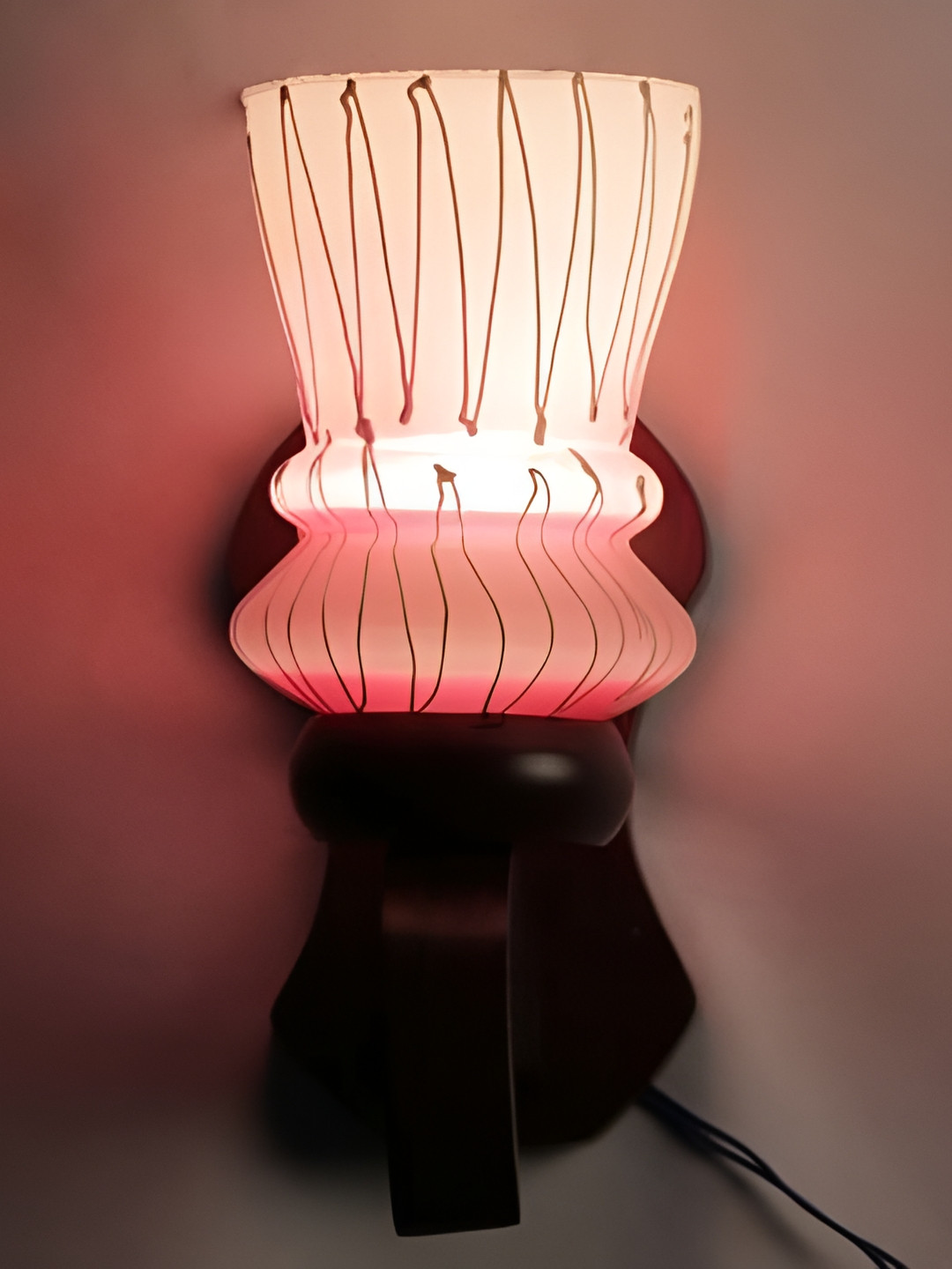 

Afast Peach & Black Printed Glass Wall Lamp