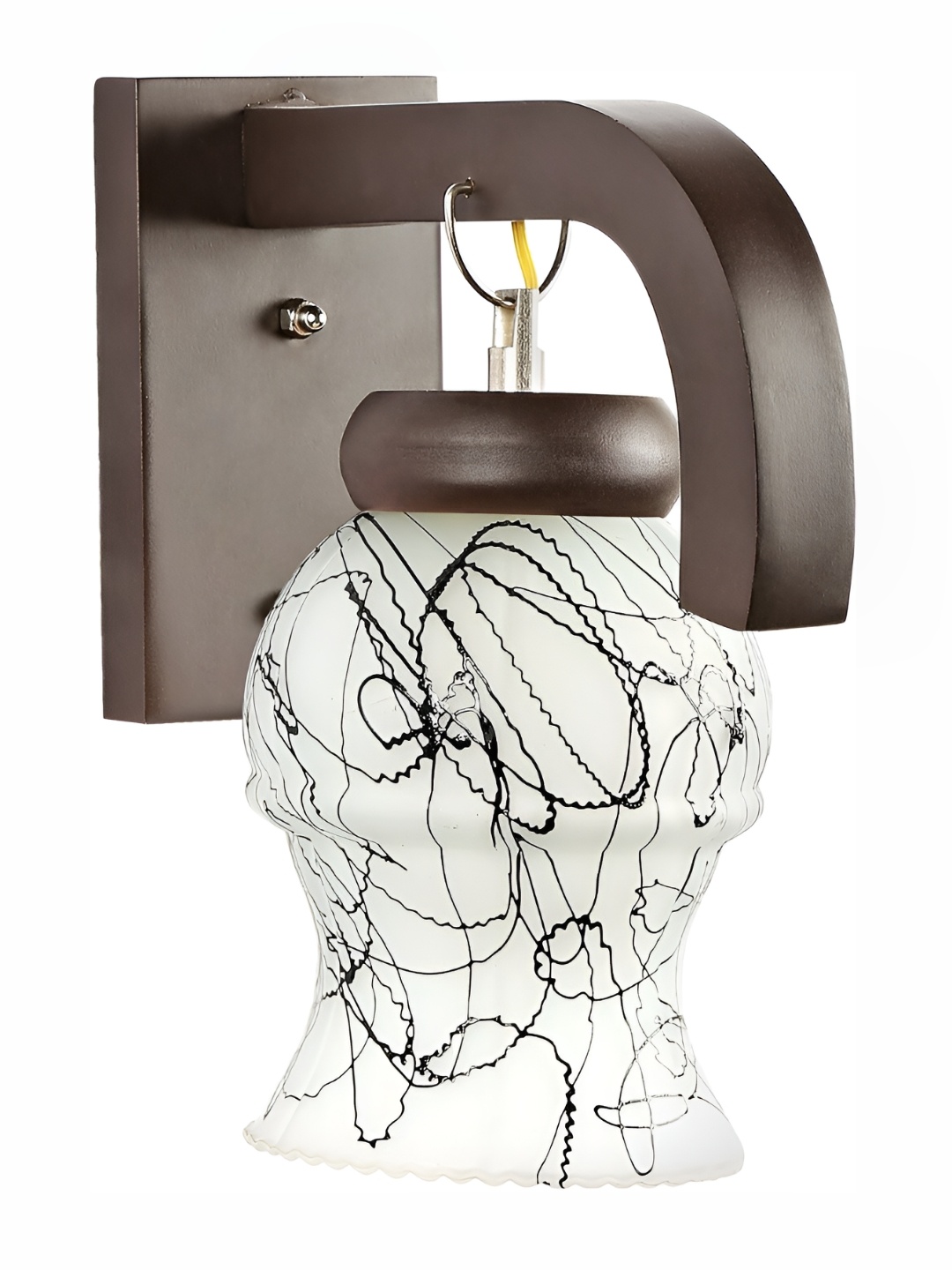 

Afast White & Black Printed Bell Shaped Glass Wall Lamp