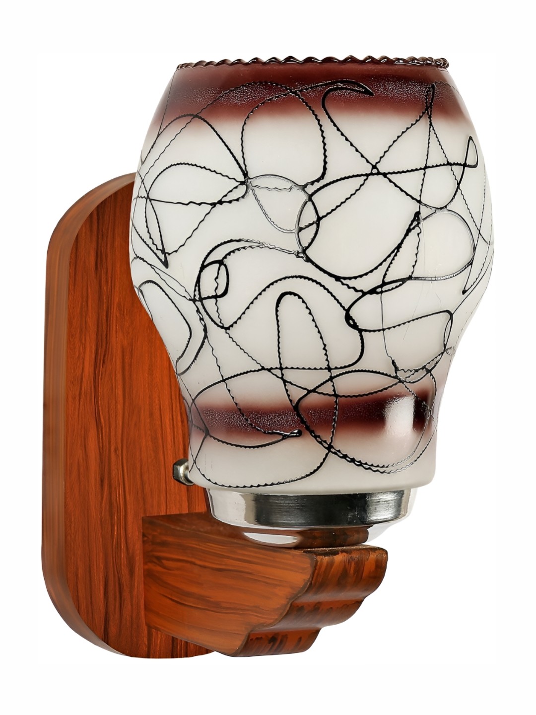 

Afast White Brown Colourblocked Bell Glass Wall Lamp