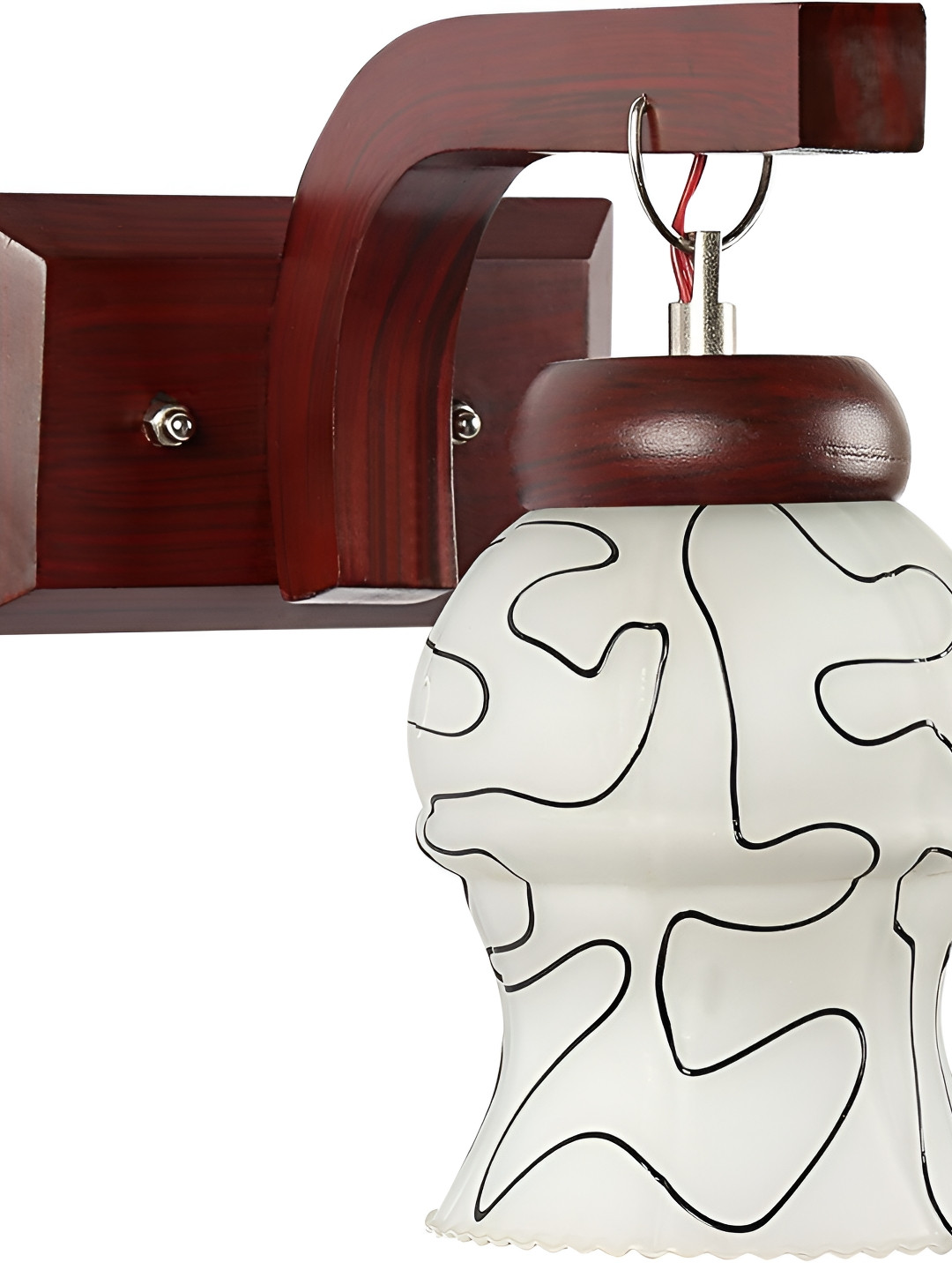 

Afast Brown & White Abstract Printed Glass Wall Lamp