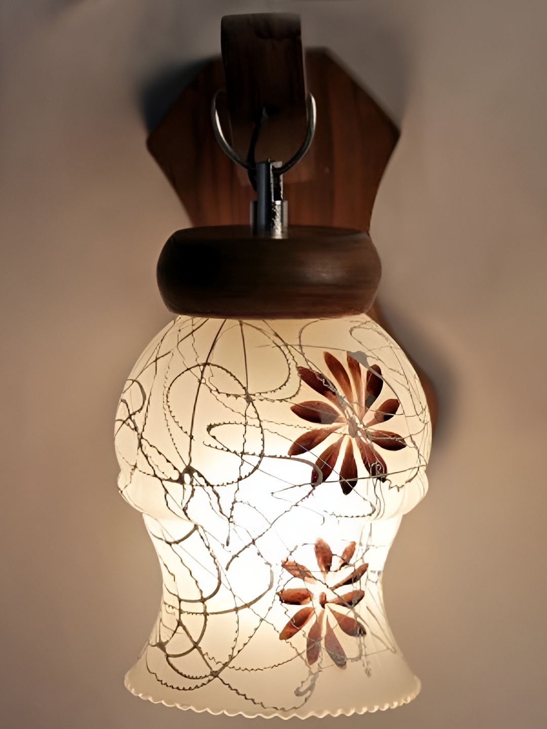 

Afast White and Brown Contemporary Glass Wall Lamp