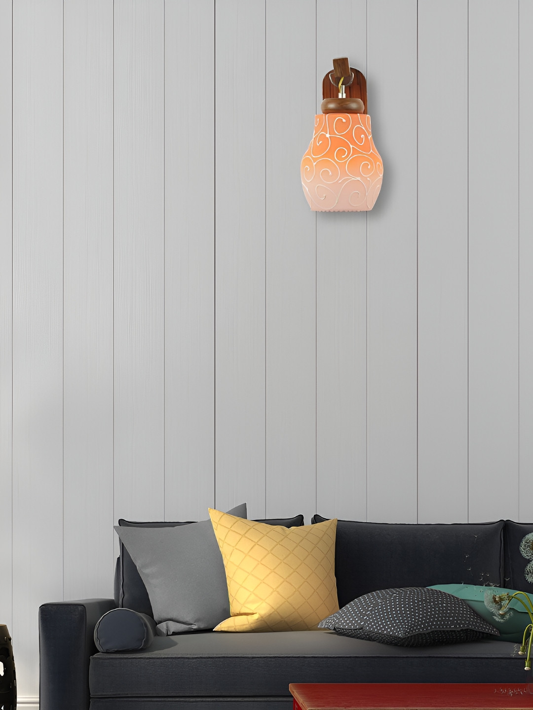 

Afast Brown and White Contemporary Glass Wall Lamp