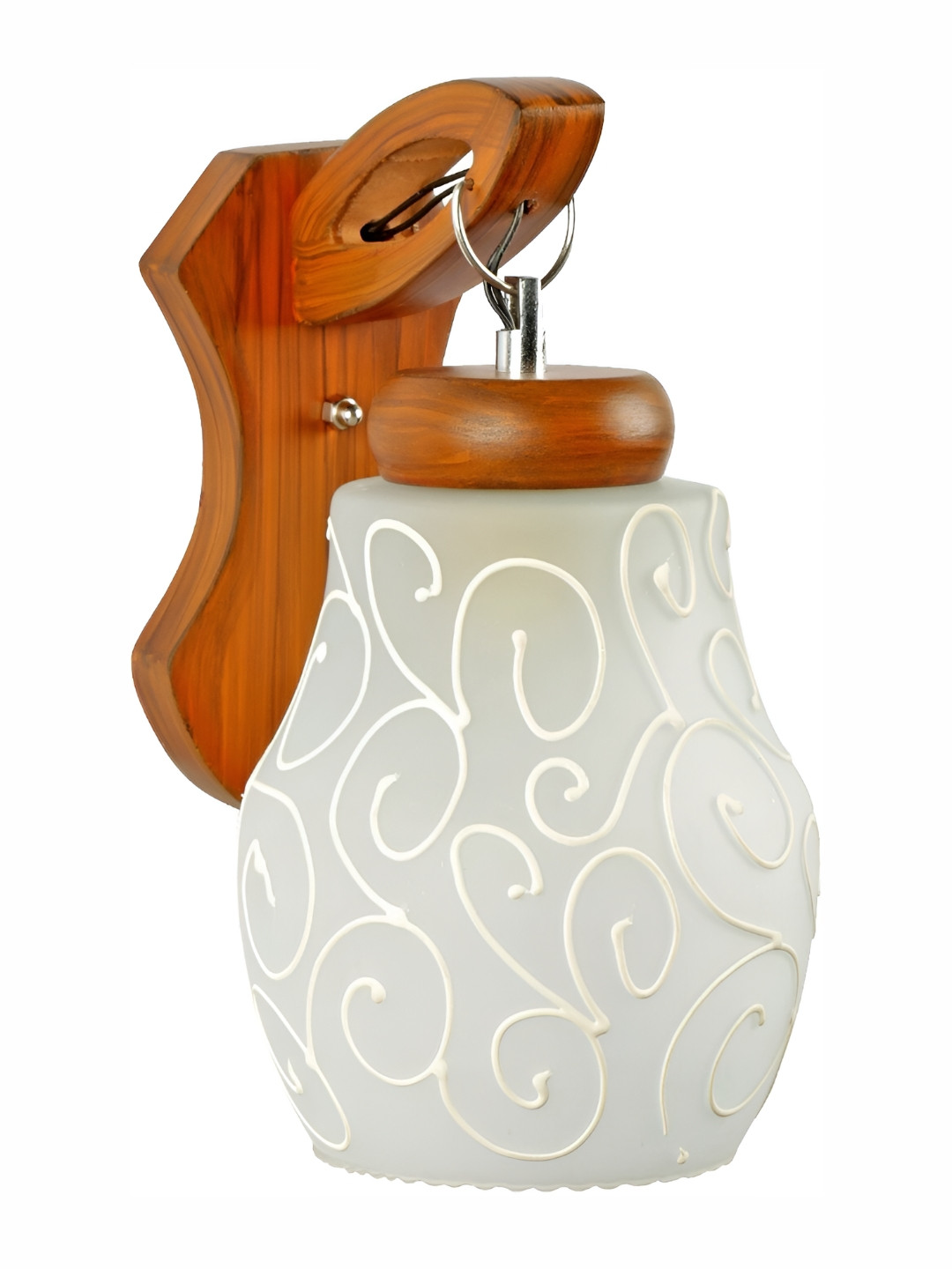 

Afast Grey & Brown Printed Bell Shaped Glass Wall Lamp