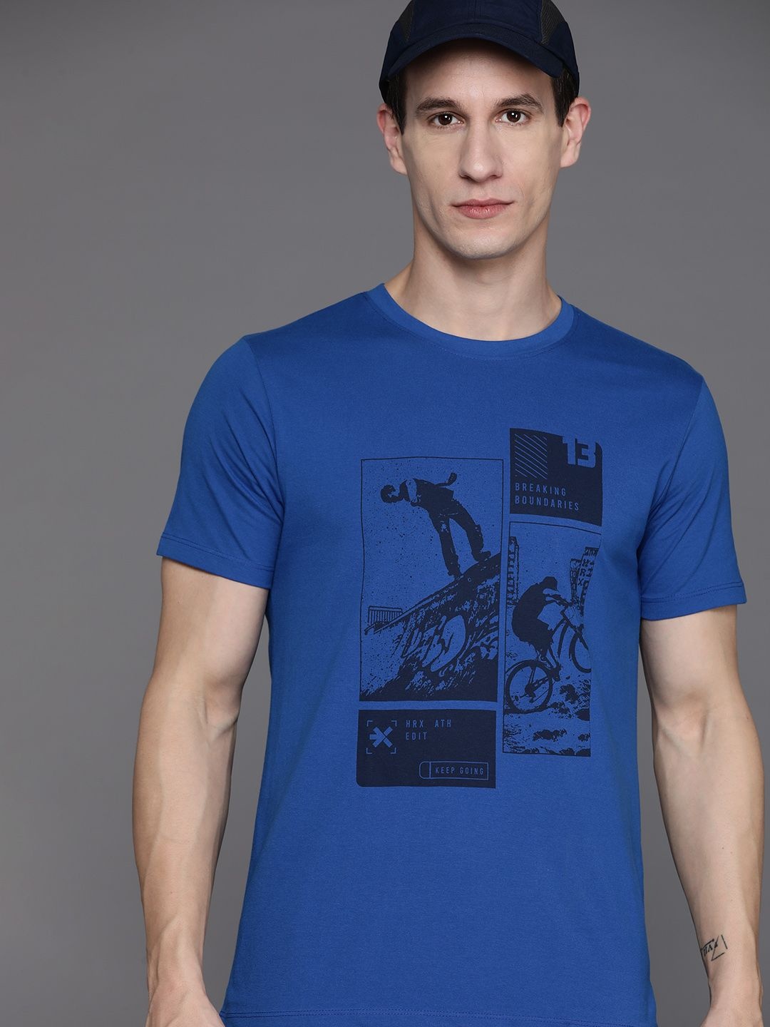 

HRX by Hrithik Roshan Printed Lifestyle T-shirt, Blue