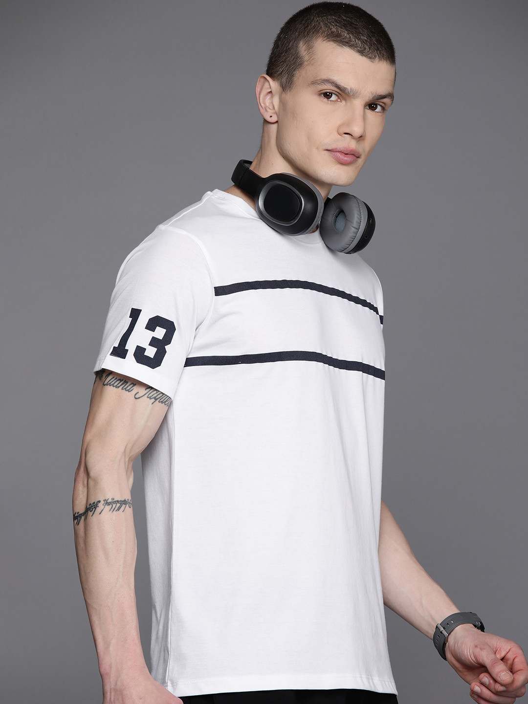 

HRX by Hrithik Roshan Striped Lifestyle T-shirt, White