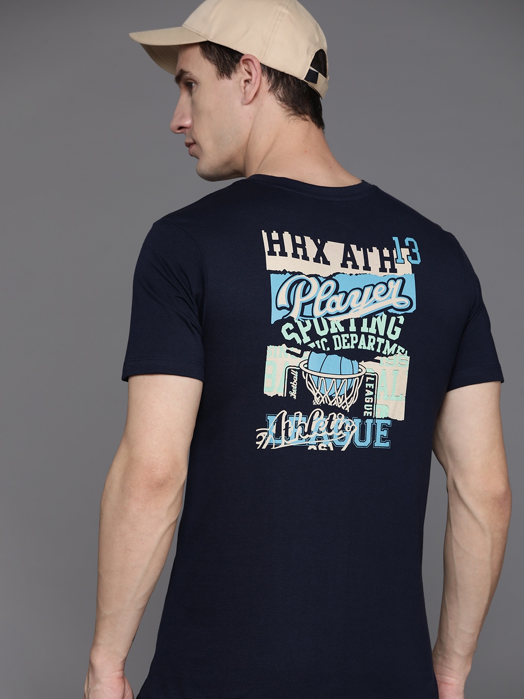 

HRX by Hrithik Roshan Printed Lifestyle T-shirt, Navy blue