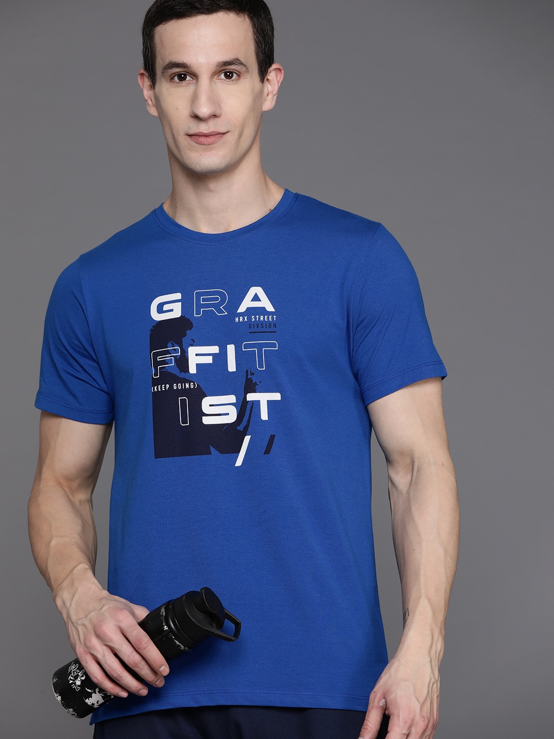 

HRX by Hrithik Roshan Round Neck Casual T-shirt, Blue