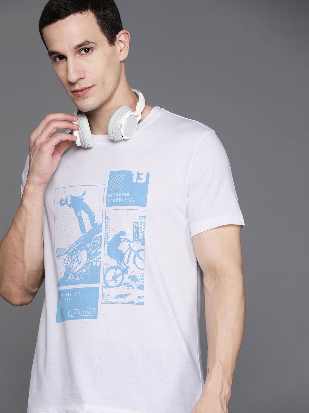 

HRX by Hrithik Roshan Round Neck Casual T-shirt, White