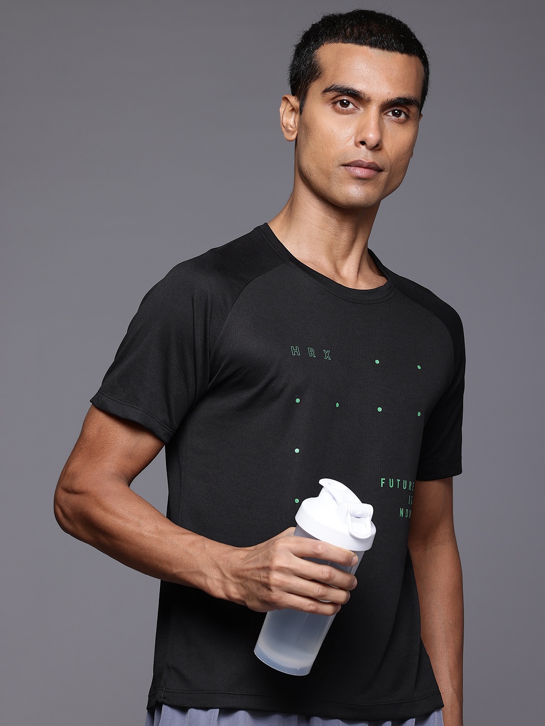 

HRX by Hrithik Roshan Rapid-Dry Running T-shirt, Black