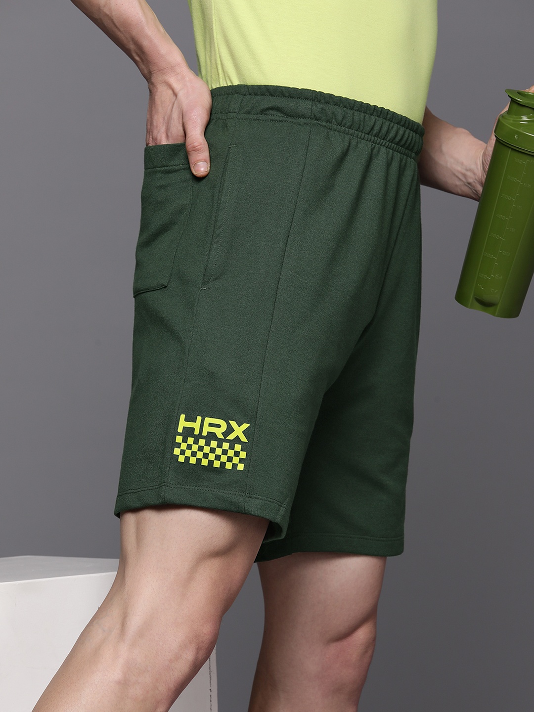 

HRX by Hrithik Roshan Men Printed Detail Lifestyle Shorts, Green