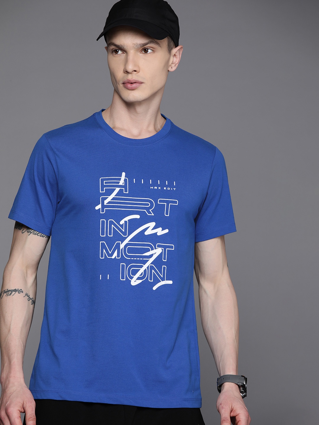 

HRX by Hrithik Roshan Men Typography Printed T-shirt, Blue