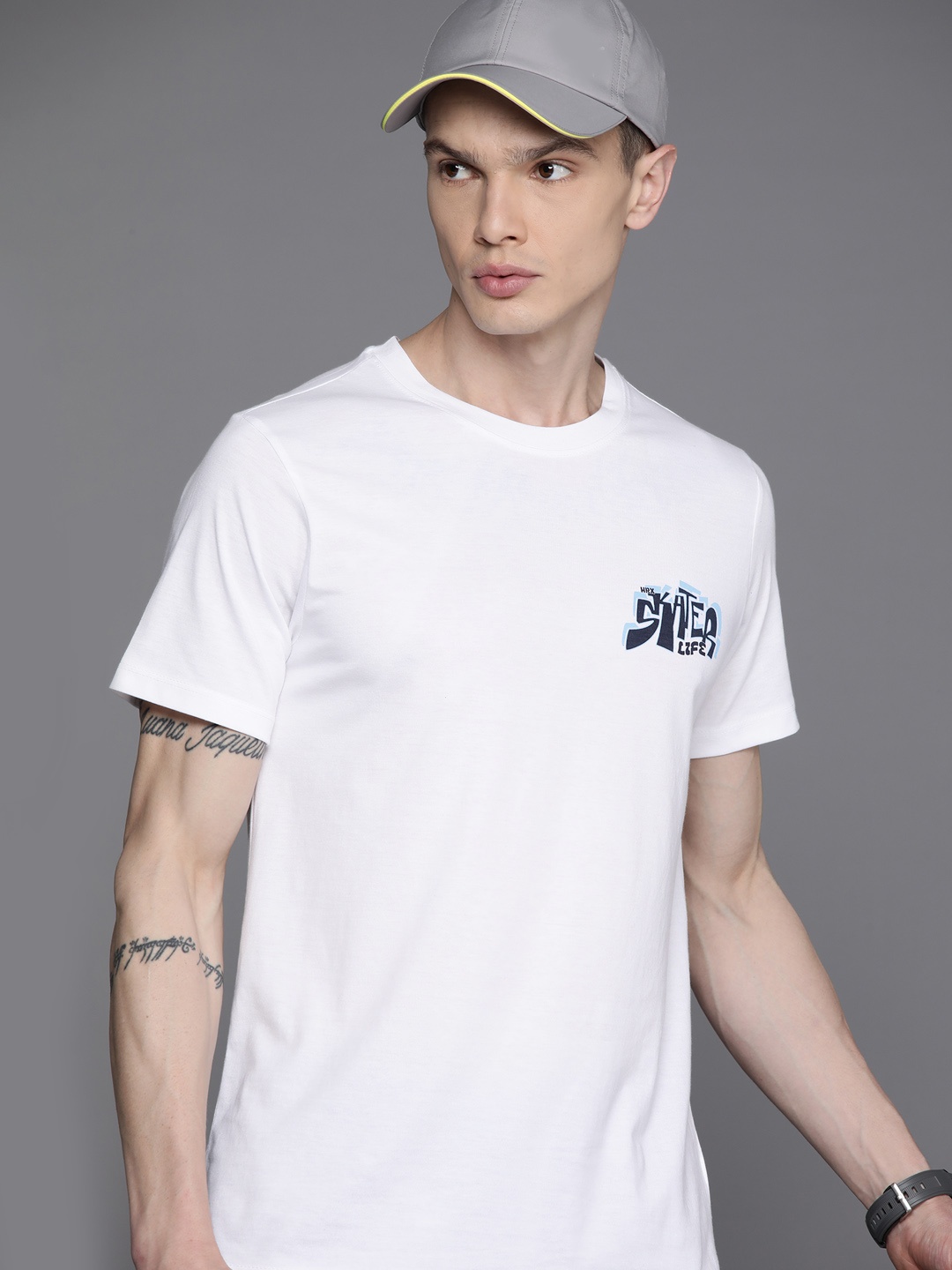 

HRX by Hrithik Roshan Men Printed Detail T-shirt, White